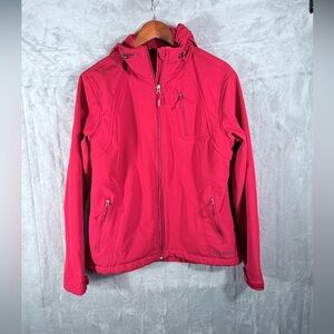 Double Diamond Red Softshell Hooded Jacket Women’s Large